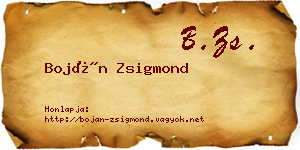 Boján Zsigmond névjegykártya